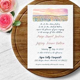 Sunset Vineyard Wedding Invitation